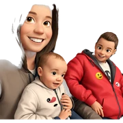 smiling boys in jackets portrait sticker