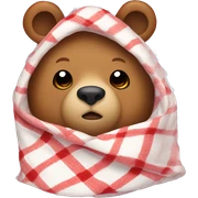 bear cozy in blanket sticker