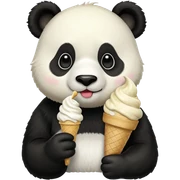 Panda eating ice cream sticker