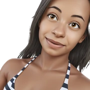 smiling girl in striped bikini sticker