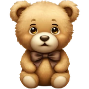 Cute Fluffy teddy bear with brown bow sticker
