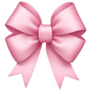 light pink ribbon bow sticker