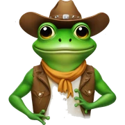 Cowboy frog sticker