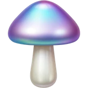 Iridescent pearl mushroom  sticker