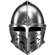 ornate french steel armet helmet chrome sticker