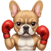 French bull dog with boxing gloves sticker