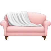 Light pink couch with white blanket sticker
