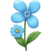 Baby blue flower sticker