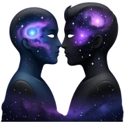 Two soulmate souls made of void in the galaxy sticker