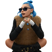 girl with blue hair jewelry sticker