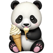 Panda eating ice cream sticker