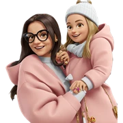 smiling girls with stylish accessories sticker