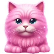 Pink glitter cat  sticker