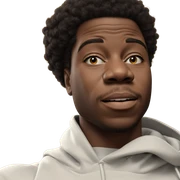 realistic male portrait with afro sticker
