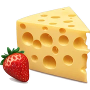 Cheese and strawberry sticker