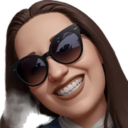 smiling girl in sunglasses sticker