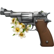 Gun with flowers sticker