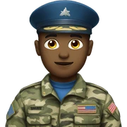 Military solider with blue camouflage uniform sticker