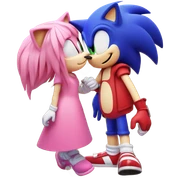 Sonic the hedgehog kissing amy sticker