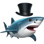 Shark with a top hat sticker