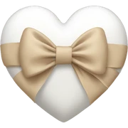 white heart with beige bow sticker
