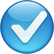 Blue tick sticker