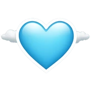 light blue heart with clouds sticker