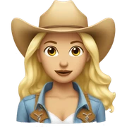 Blonde cowgirl with love heart eyes  sticker