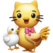 hello kitty with a chicken sticker