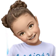 smiling girl with brown hair sticker