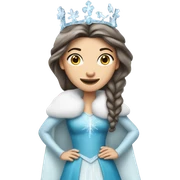 Caucasian brunette snow queen standing at the north pole sticker