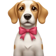 Dog with a bow sticker