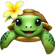Cute complete seaturtle with a frangipani blossom on the shell sticker
