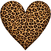 leopard print heart sticker