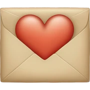 beige letter with heart sticker
