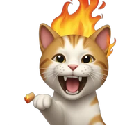 cat throwing fire sticker
