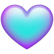 Lilac cyan gradient heart sticker