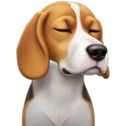 beagle sticking tongue half out while sleeping sticker
