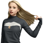 blonde girl in sweater sticker