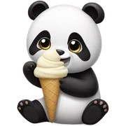 Panda eating ice cream sticker