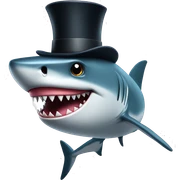 Shark with a top hat sticker