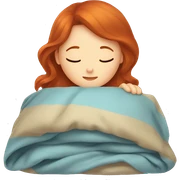 redhead girl sleeping with a blanket  sticker