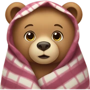 bear cozy in blanket sticker