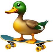 Duck riding a skateboard  sticker