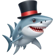 Shark with a top hat sticker