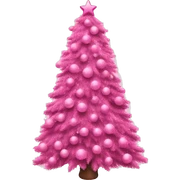 Pink Christmas tree sticker