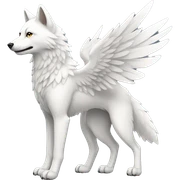 White Winged Wolf full body sticker