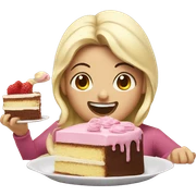 Cake eating cake sticker