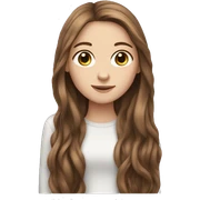White girl with long brown hair sticker