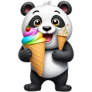 Panda eating ice cream sticker
